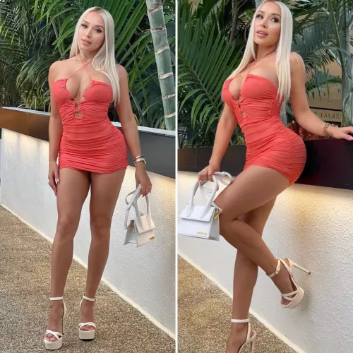 Daniella Chavez in her cute orange dress by arrayoutofbounds