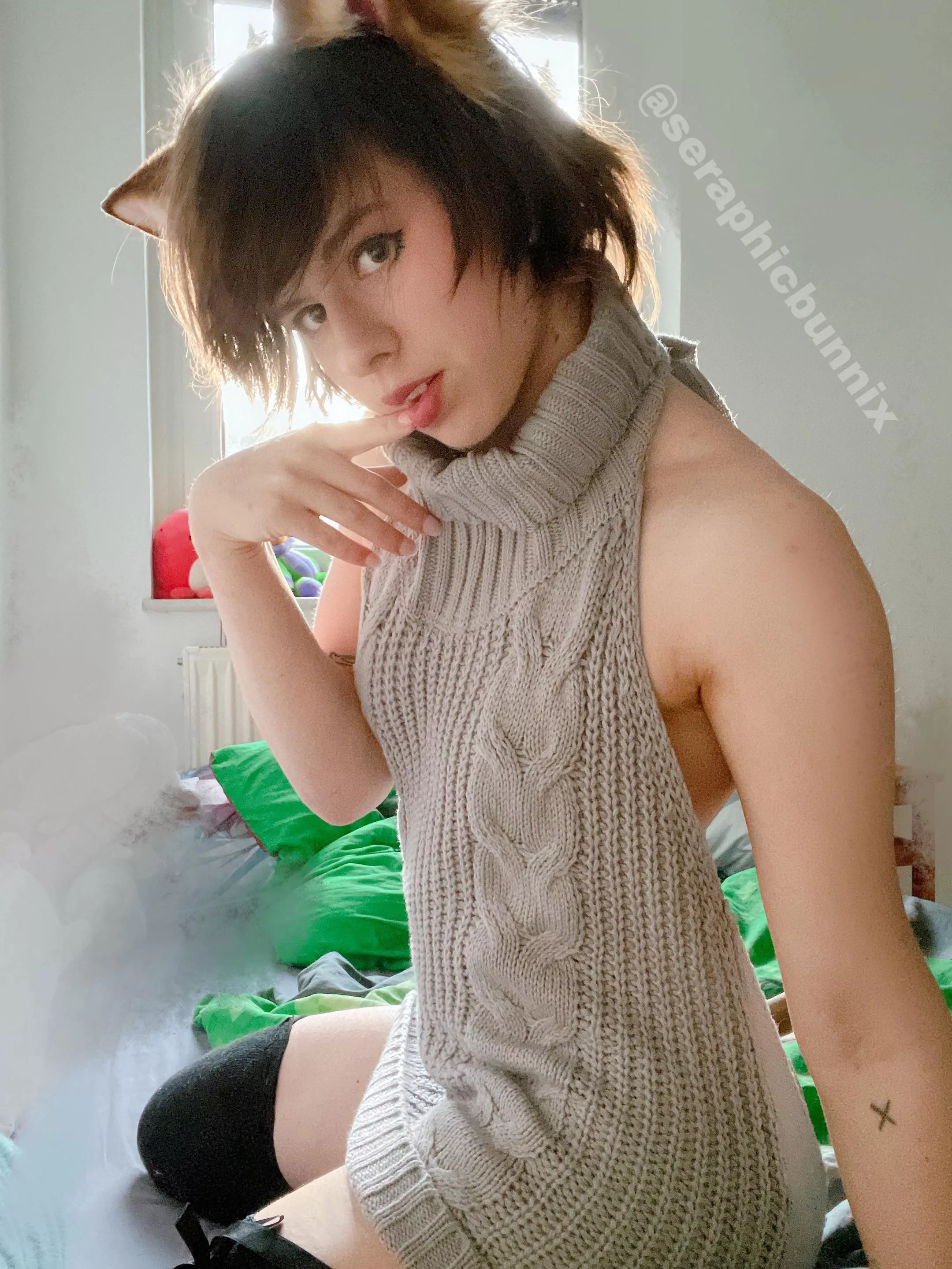 I think I look cute here, I really hope you do too 🥺💕 posted by seraphicbunnix