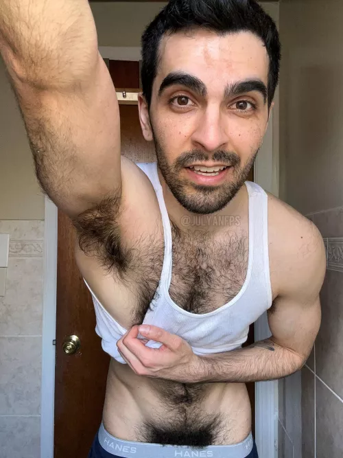 I wear tank tops so you always have easy access to my bushy pit by julyanfps