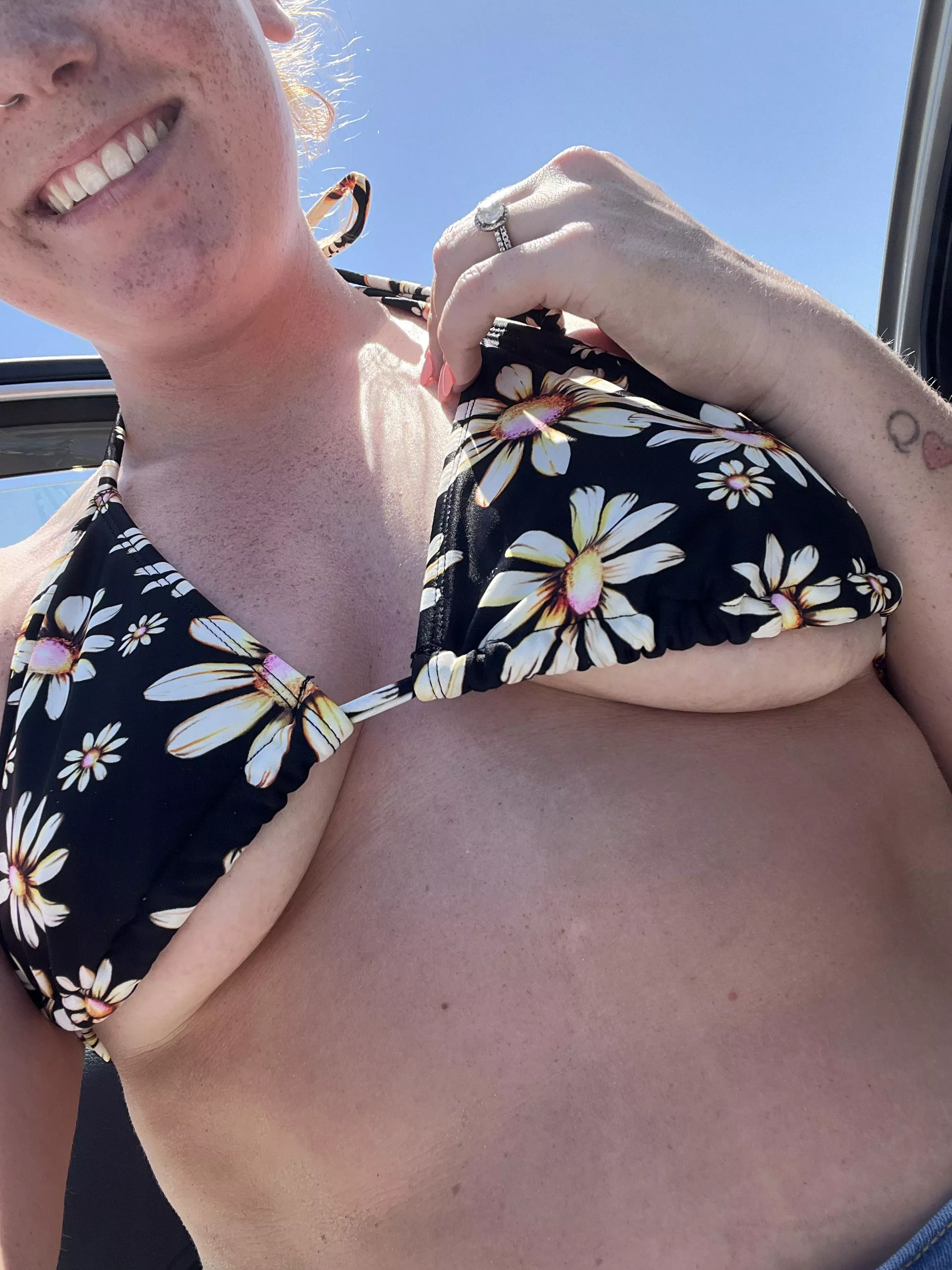 It’s beach season. I think I need a bigger top… what do you think? posted by cheeksandfeet