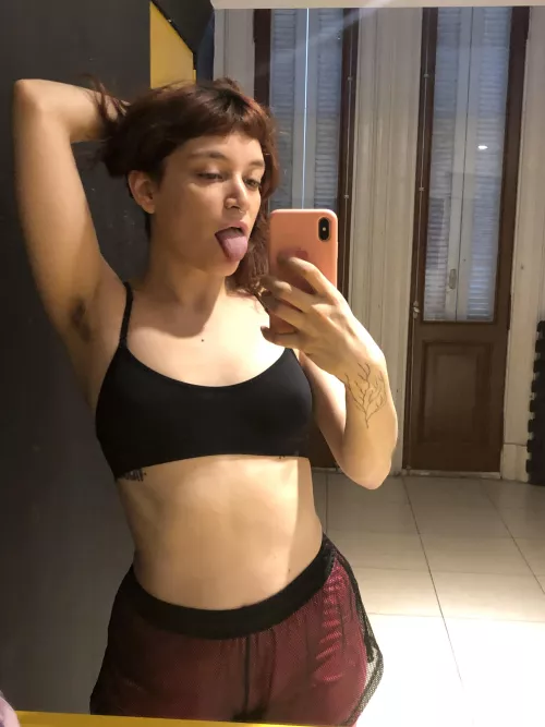 Just finished training, can you imagine how it smells? 🥵🥵 by PamGoddesss