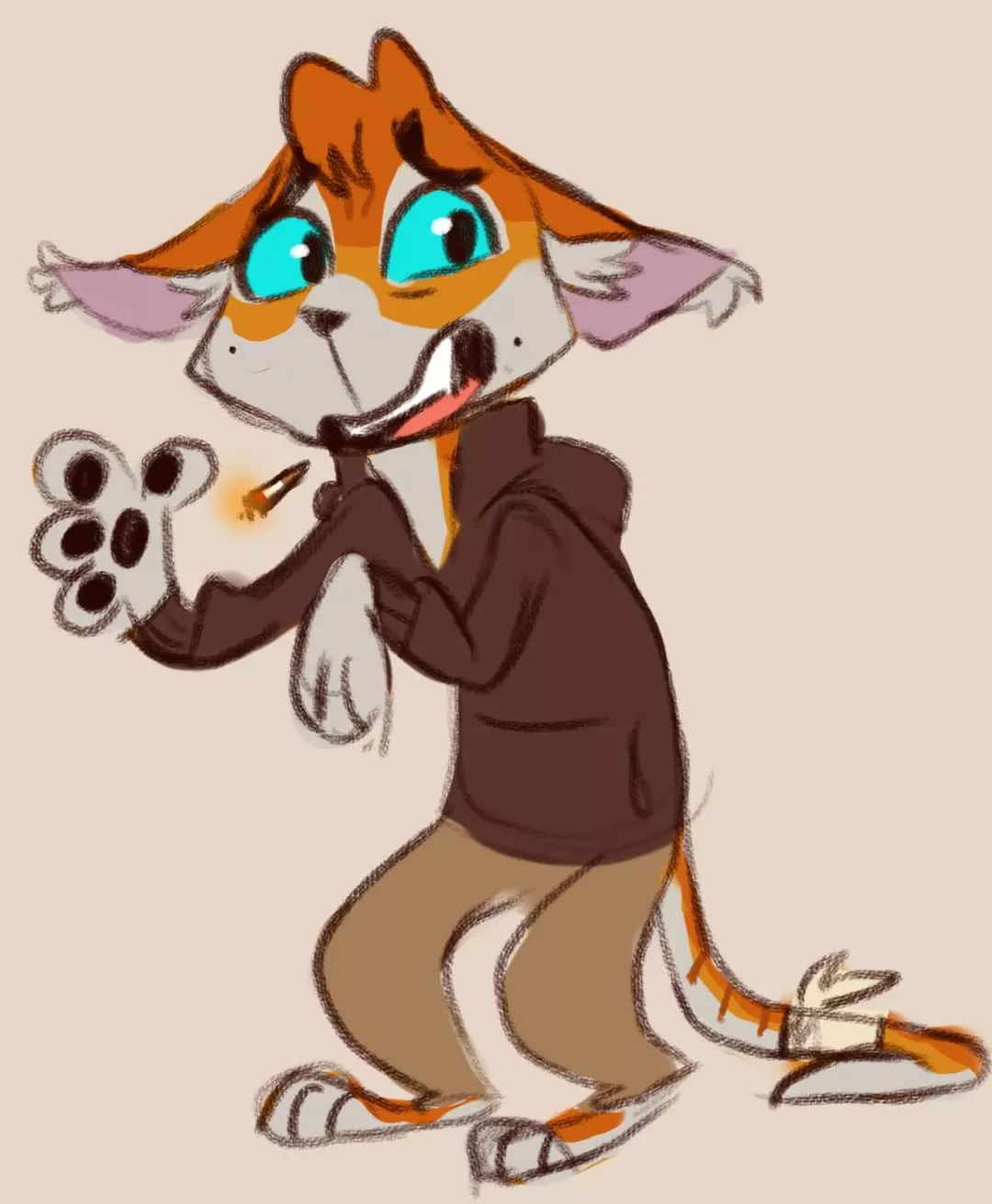 messy sketch of my fursona posted by Abducted_by_neon