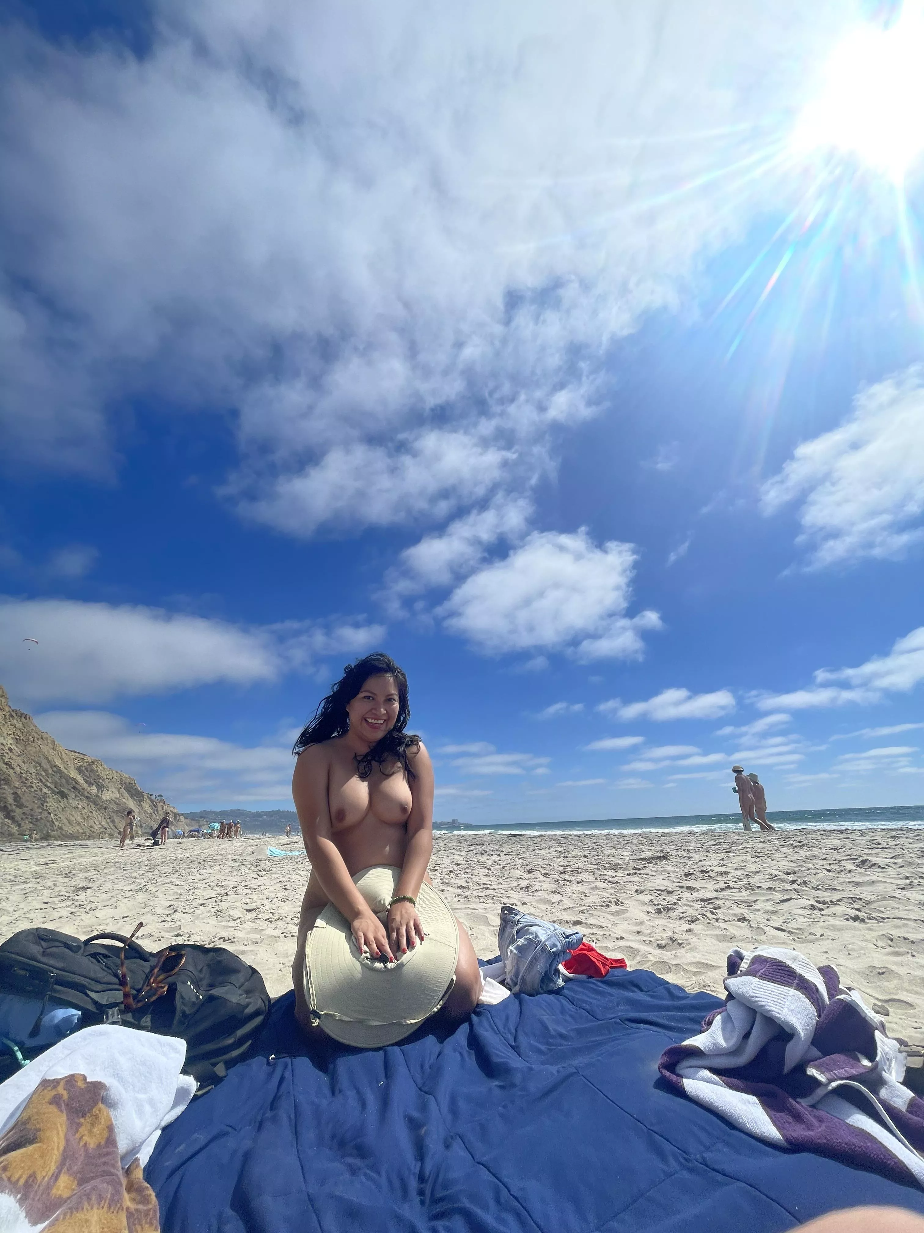 At my happiest, naked on the beach 😇 posted by Latina-love