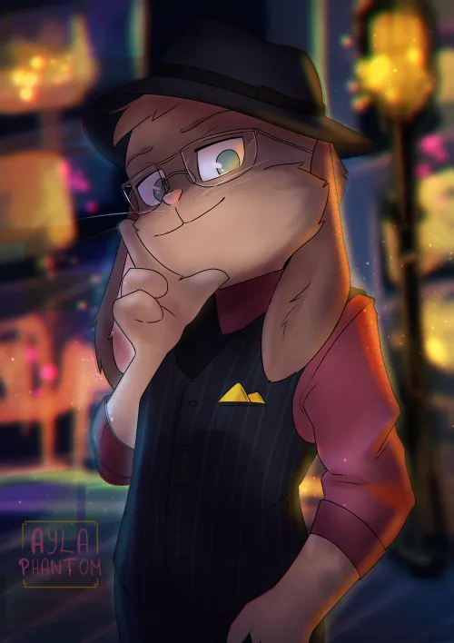 fanciest bunny in town [art by me] by AylaPhantom