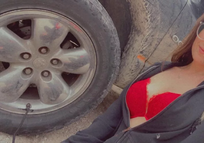 Get you a girl that knows how to fill up a tire and looks good while doing it 😉 by countrycutie6969