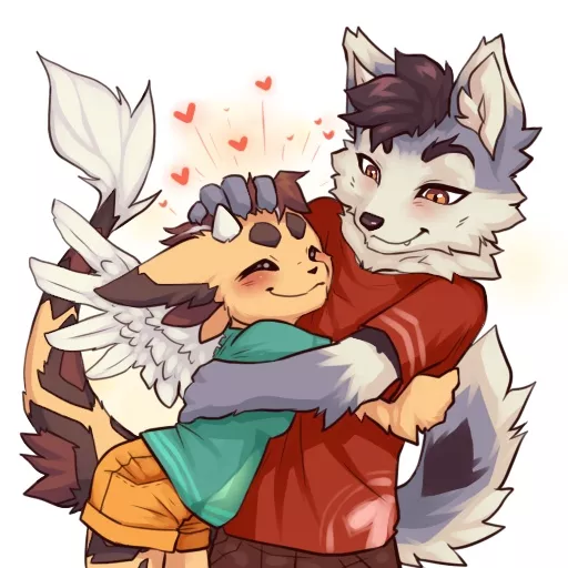 Hugs (art by me) posted by Shakumi_Umi