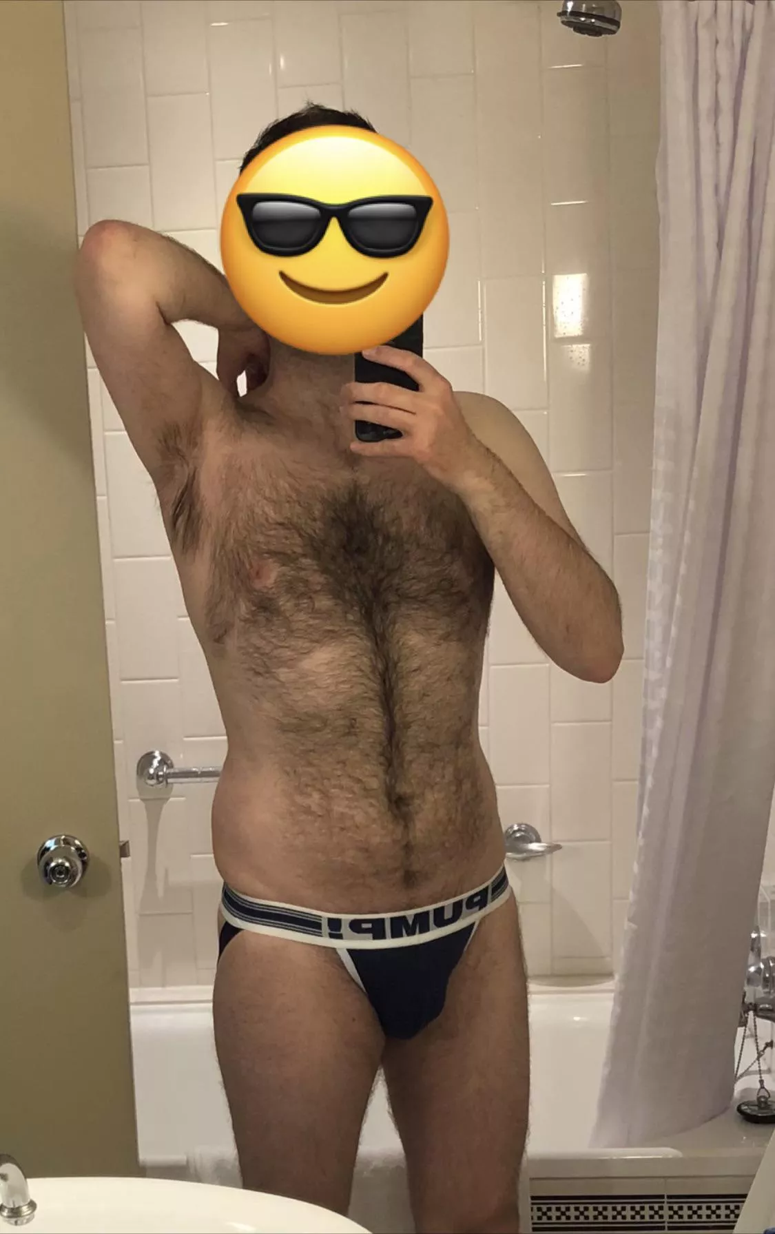 I feel like I’m living out of hotel rooms at the moment. Happily, today is for pleasure not business. I’ve a wedding this afternoon (not mine.) I’ll change out of the jock into something more conservative. posted by Richardse110