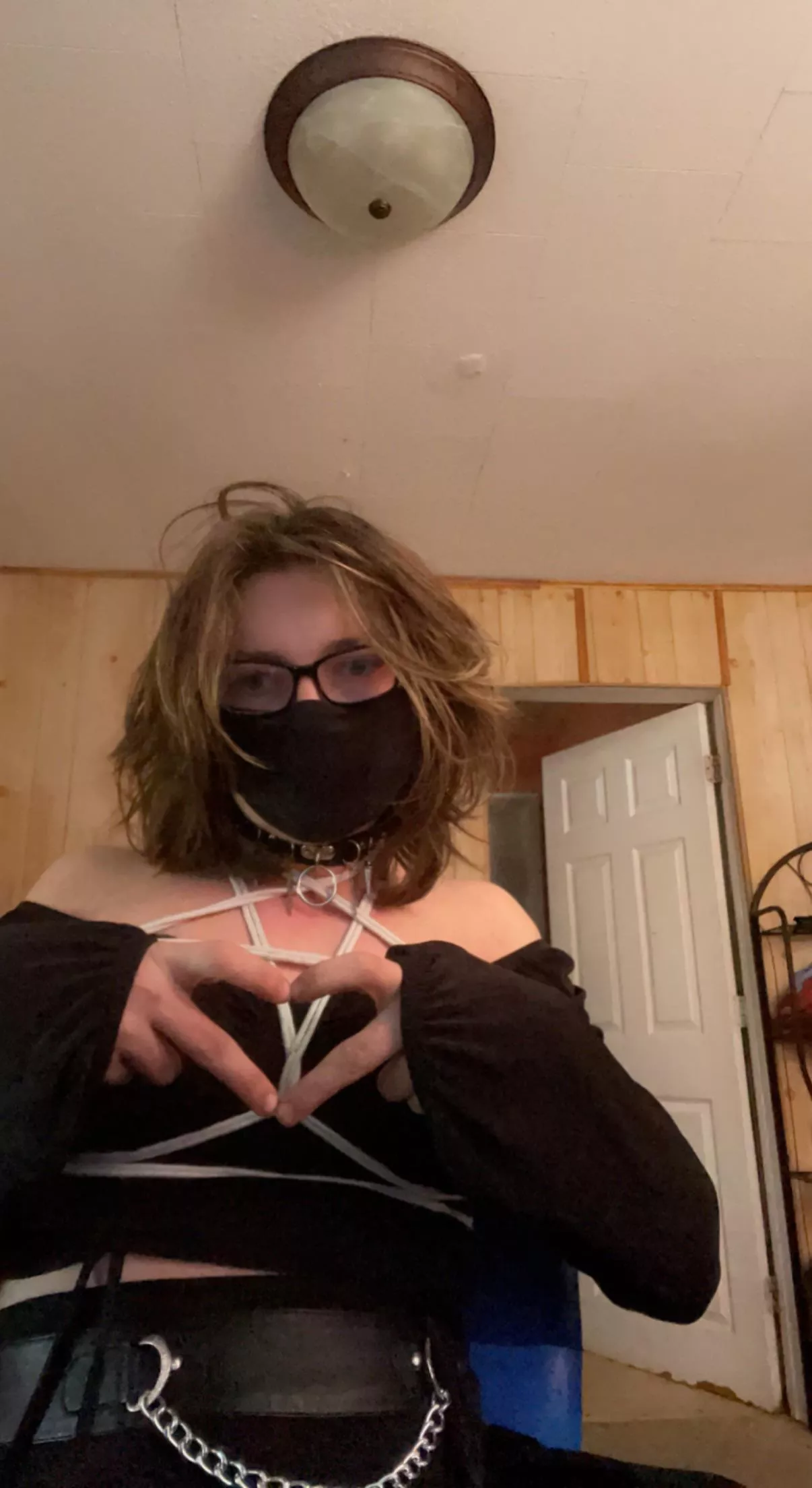 Me when I had longer hair(Ft. messy pentagram harness)(also really old picture so uhhh I look different haha) posted by Scared_Share_3297