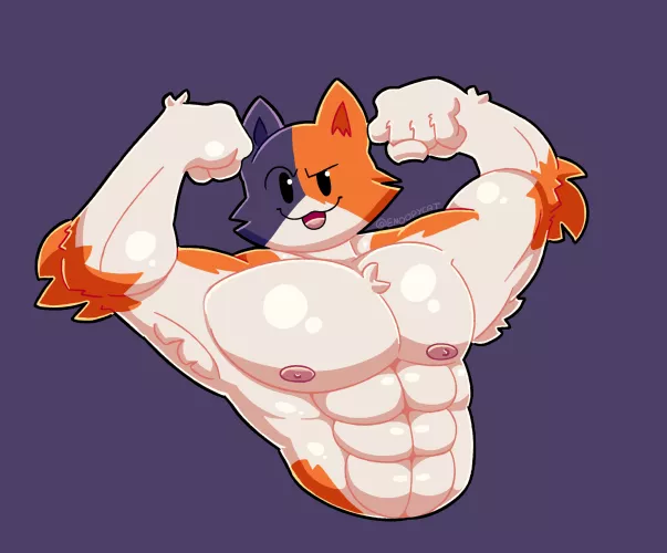 meow 💪🐱 ~ (art by me) by enoopycat