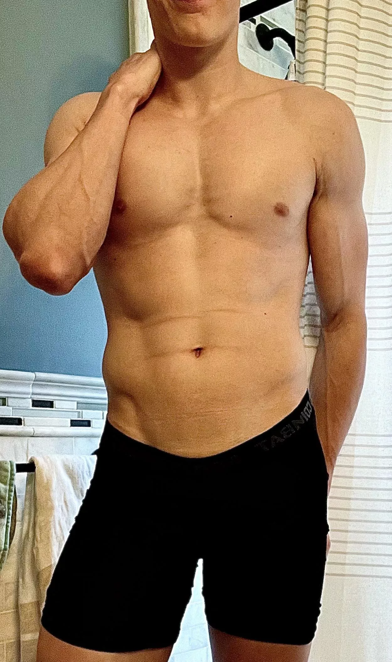 Post-workout shower ;) posted by throwaway_bonk8