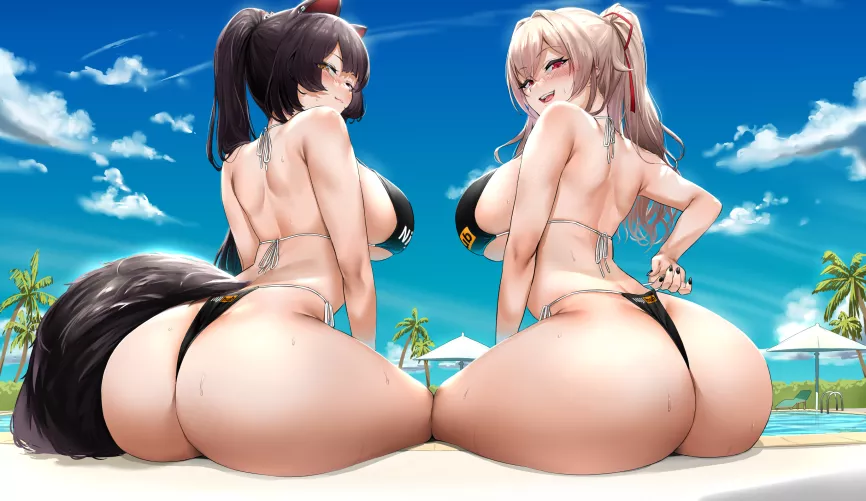 Two girls in beach [Nijisanji] by Big_sadboy