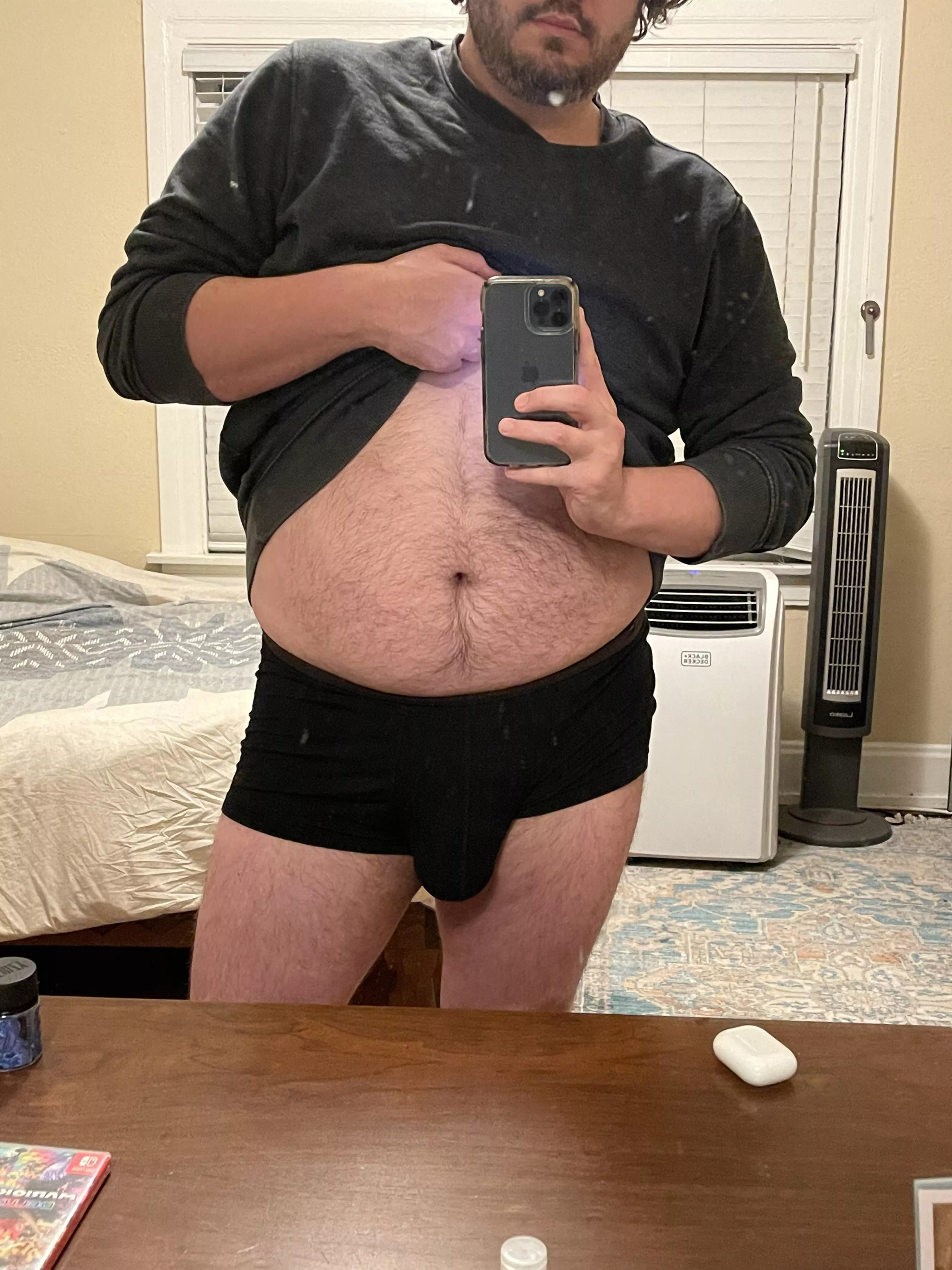 Was heading to bed and caught my bulge in the mirror and needed to document. posted by thatonecub