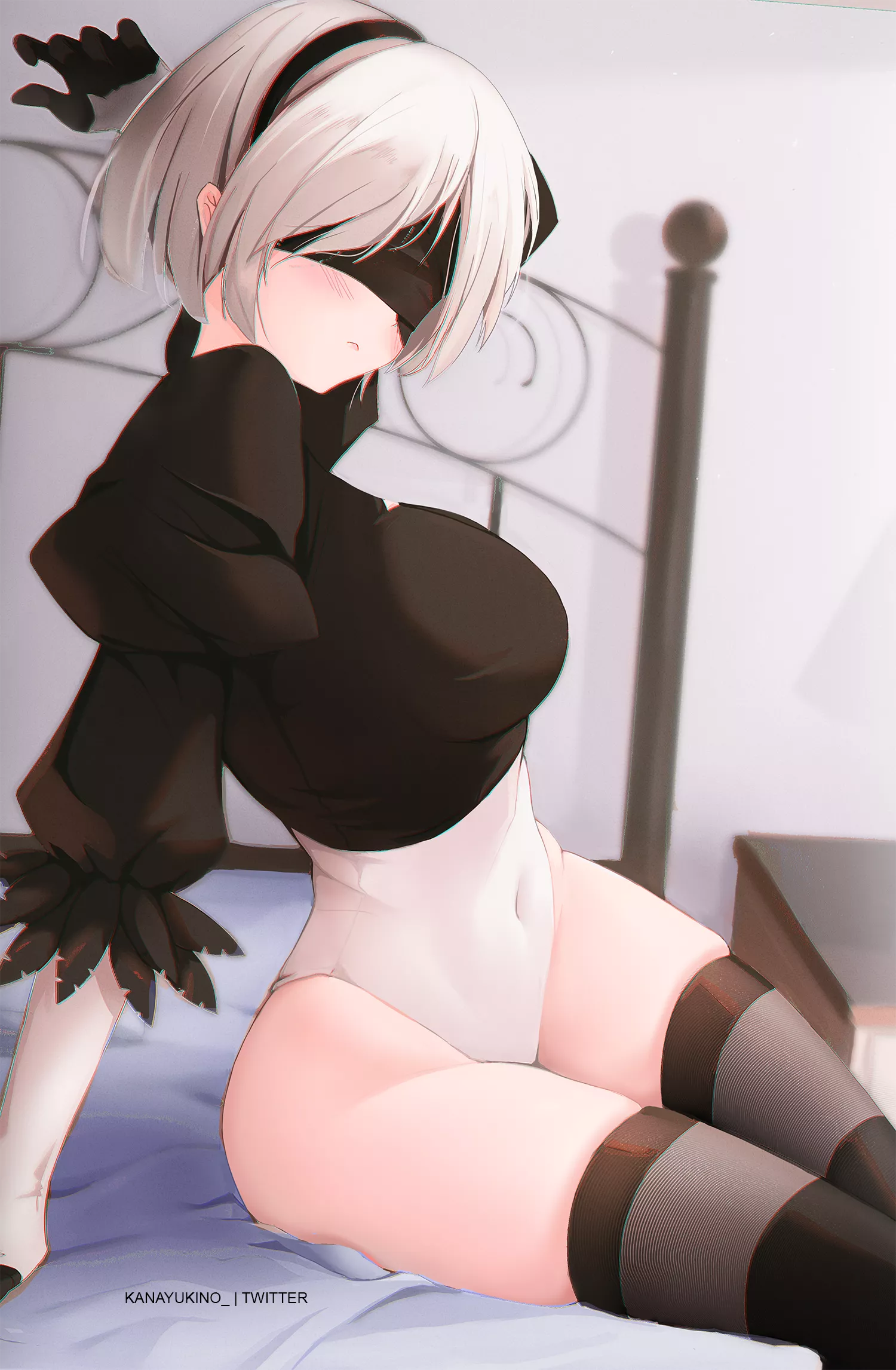 2B awaits on the bed (kana yukino) posted by SoManyCookies