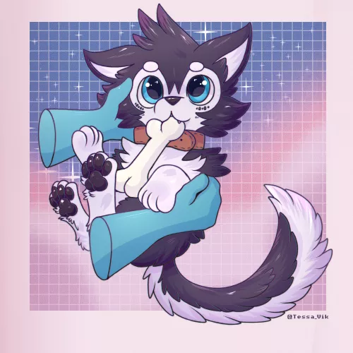 A little drawing of my husky in puppy mode :3 (Art by me) by TessaVik