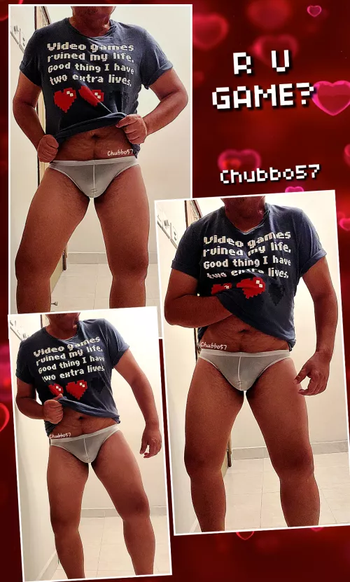 Kini: White briefs. I'm no gaymer, but I do know how to work a joystick pretty well 😜🕹️🎮🎲🕹️😅 by chubbo57