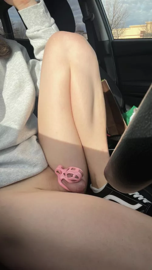 Slightly embarrassing having a cage bulge in public by ca78625