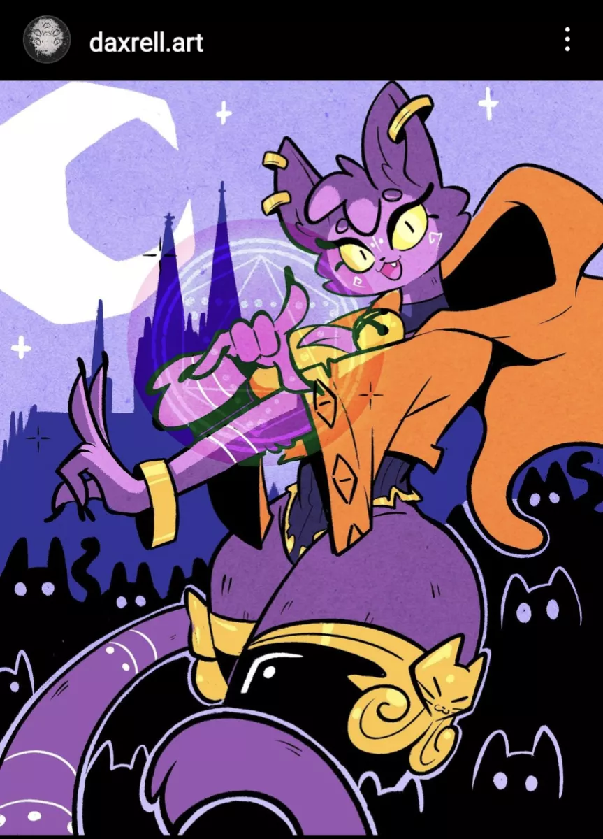 Tabaxi Warlock ( art by me ) posted by Goblynoid