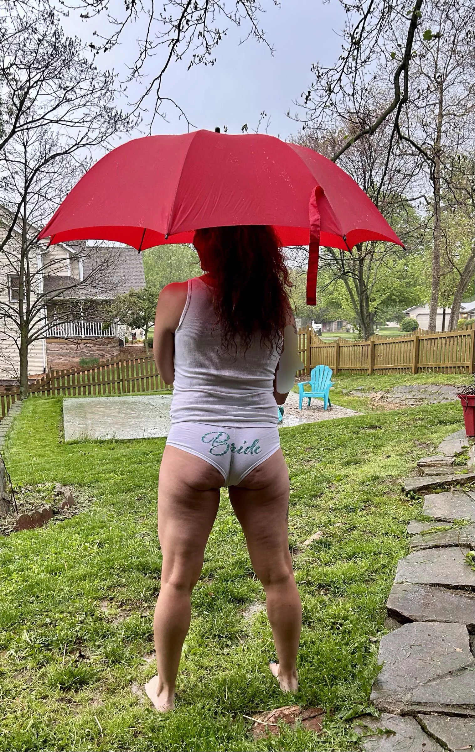 A little rain doesn't keep Annie (wife, 54) from enjoying the outdoors... posted by Deckerstarstan