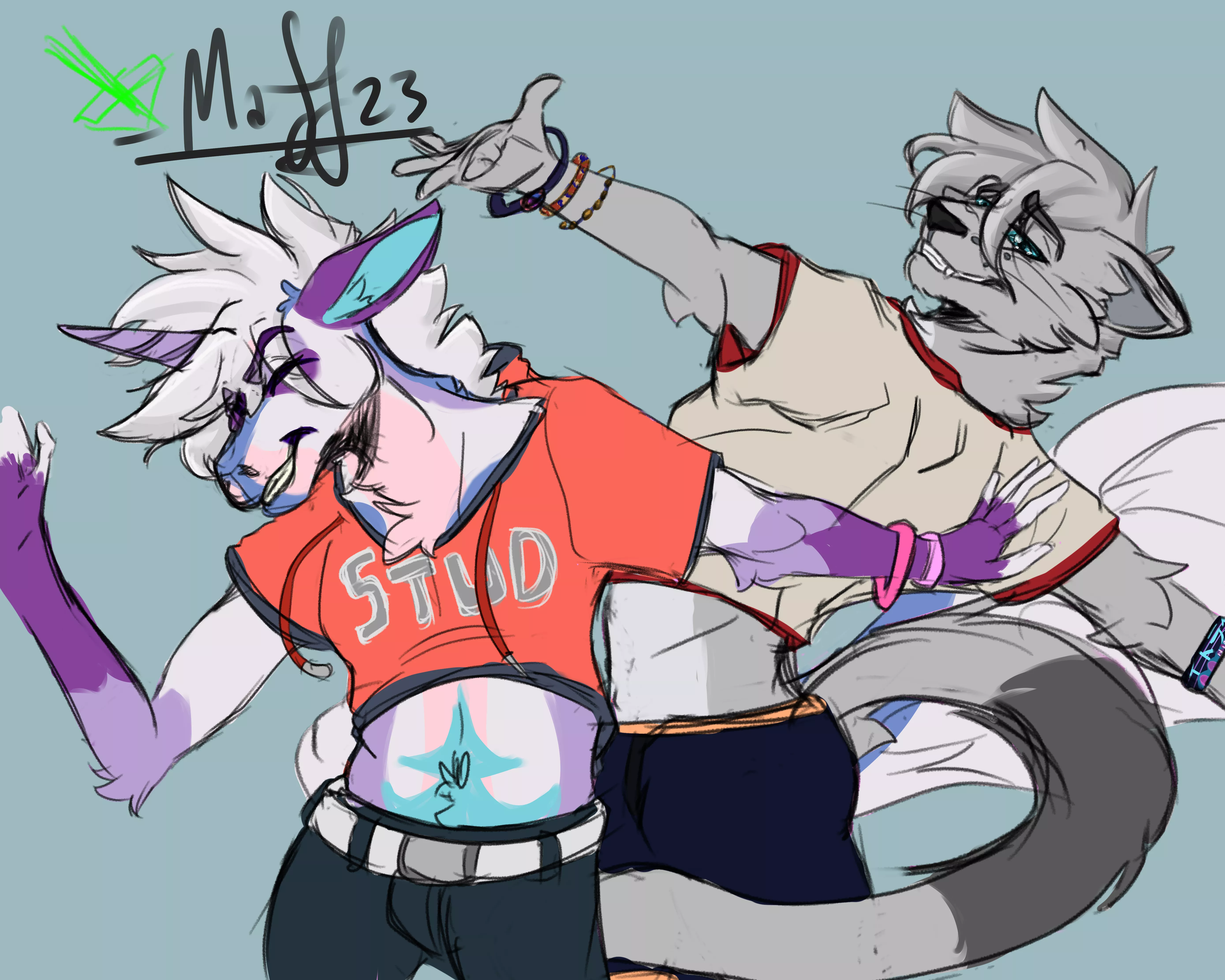 Flats for some BLFC 2022 Sketches!!! Chars: @joefiart and @MaffDoesArt truly posted by MaffDoesArt