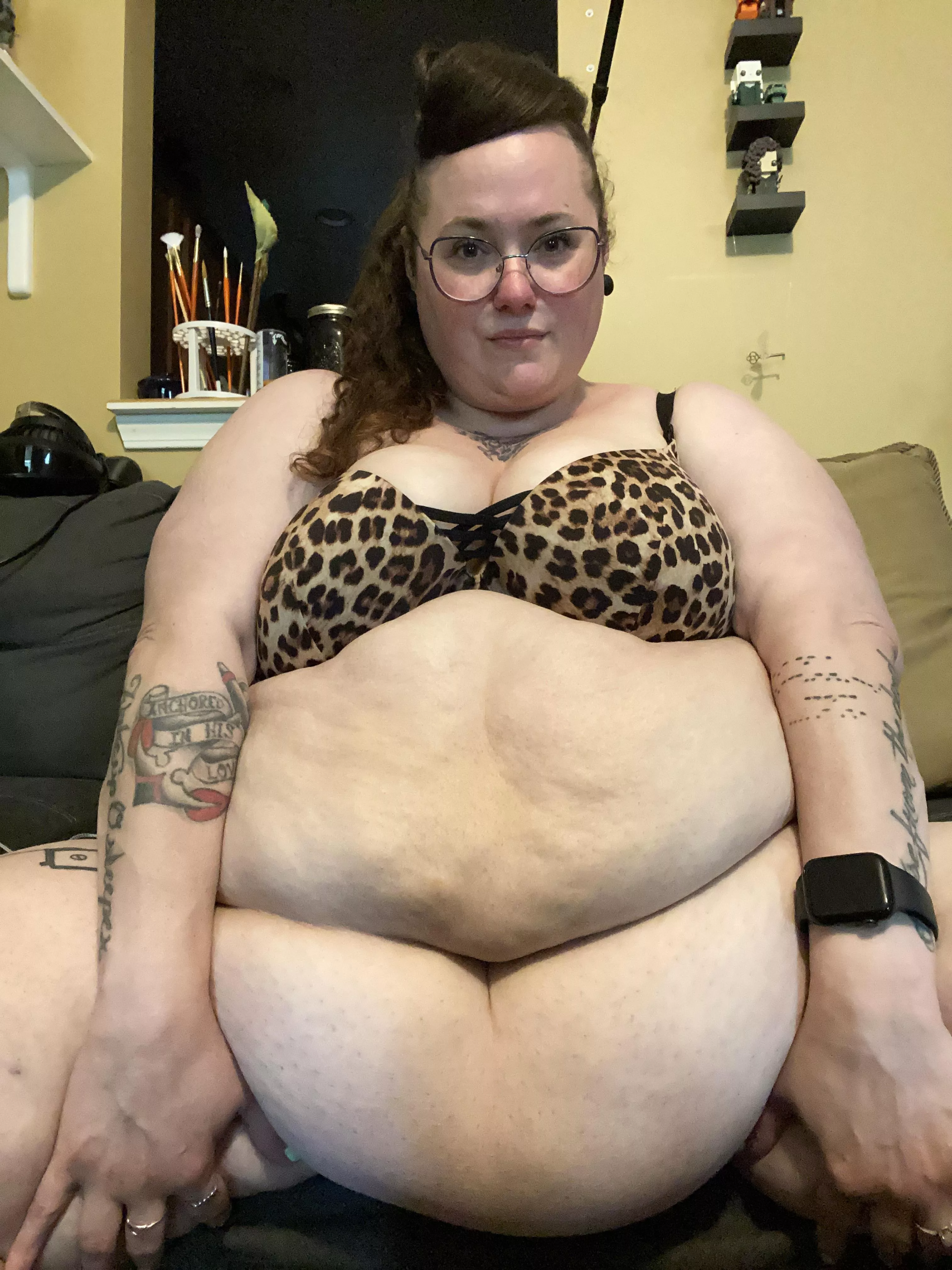 I love my big luscious soft belly. Do you want a tatse? posted by Littlemissrosiecheek