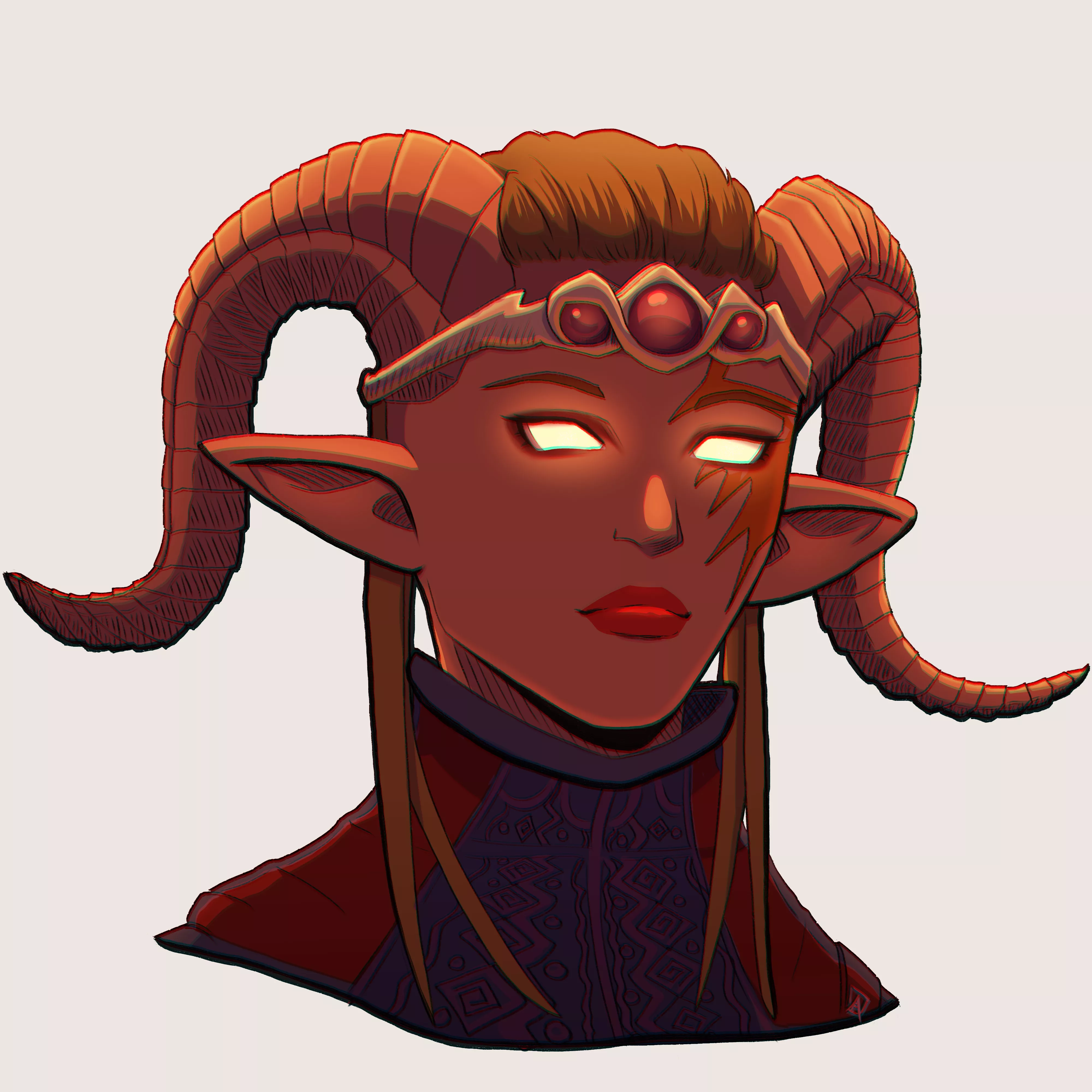 [OC][Comm] Drawing a few sketchy comms of this one tiefling posted by ardisfoxx