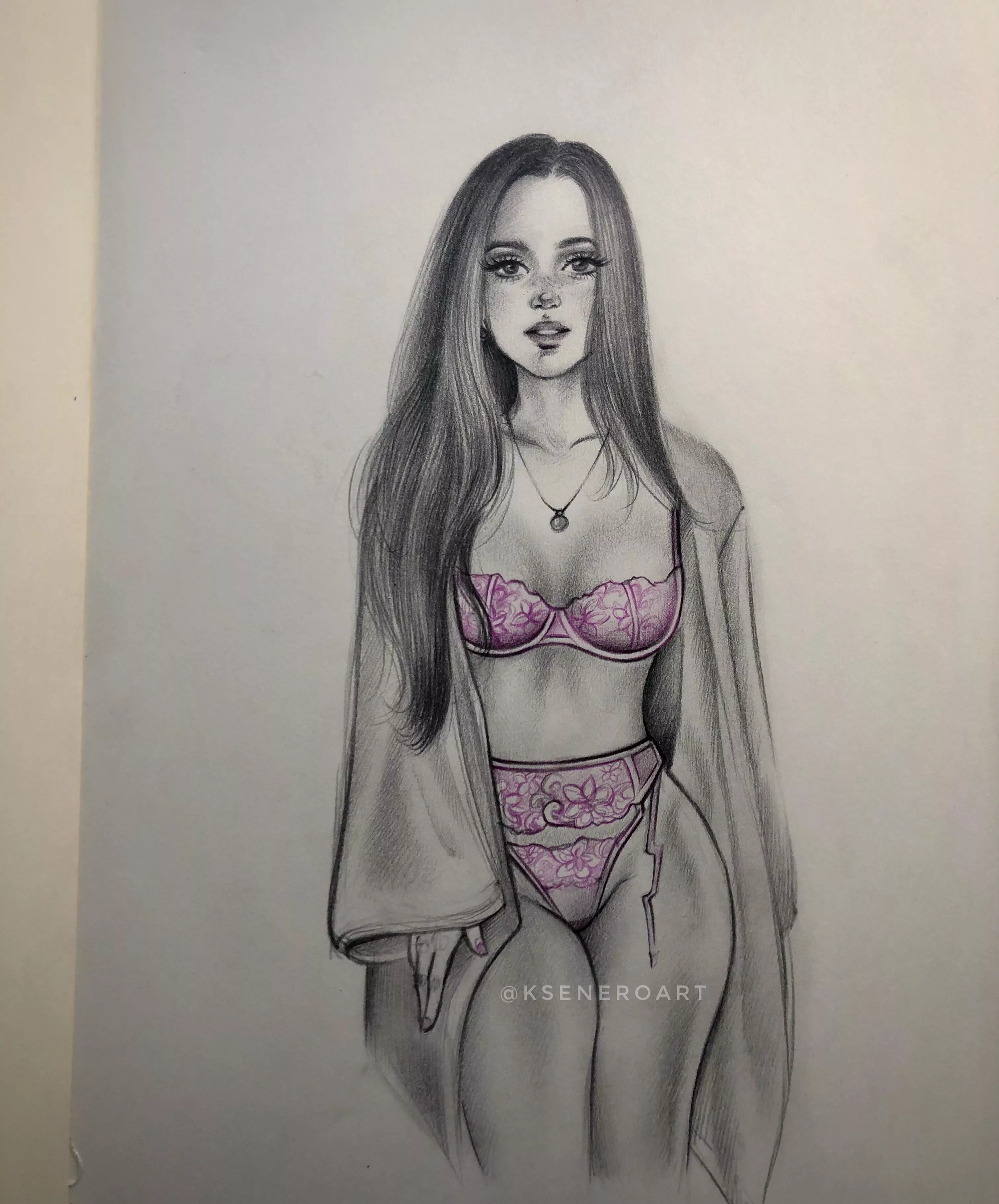 One of my drawings 💜 Girl in a purple posted by kseneroart