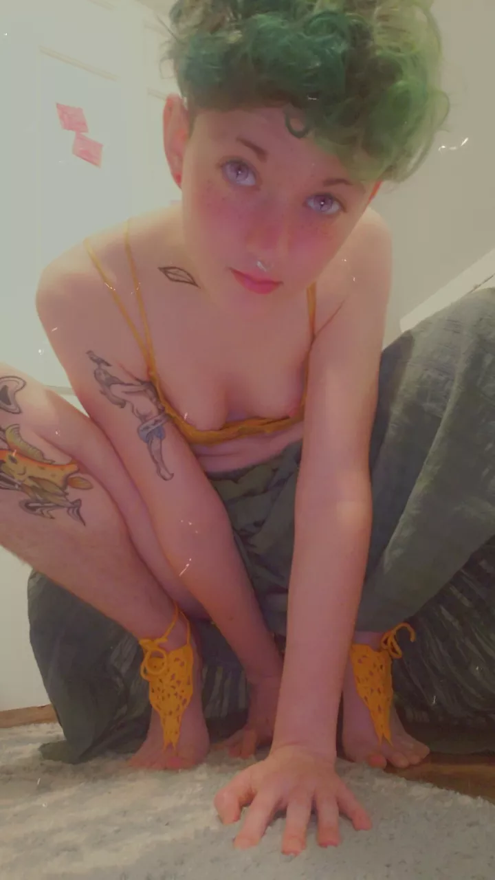 POV: A forest fae stumbles upon you asleep in there moss bed posted by littlefoxharper