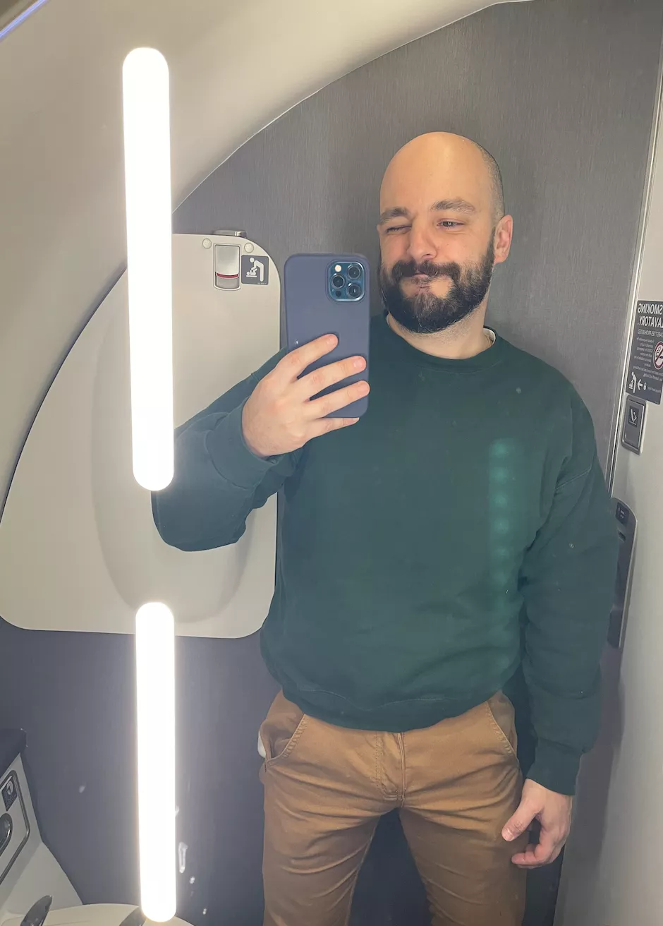 the typical travel selfie posted by BaldnTheBeautiful