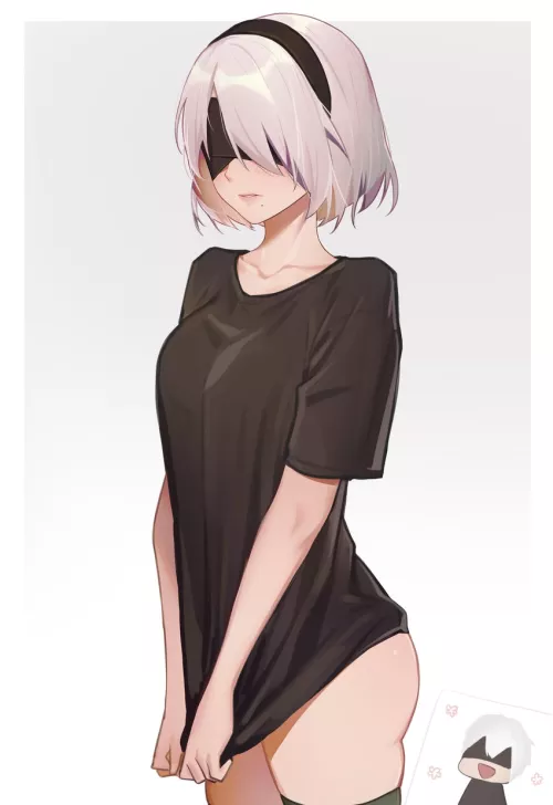 2B out of her battle outfit (NieR Automata) by SerTapsaHenrick