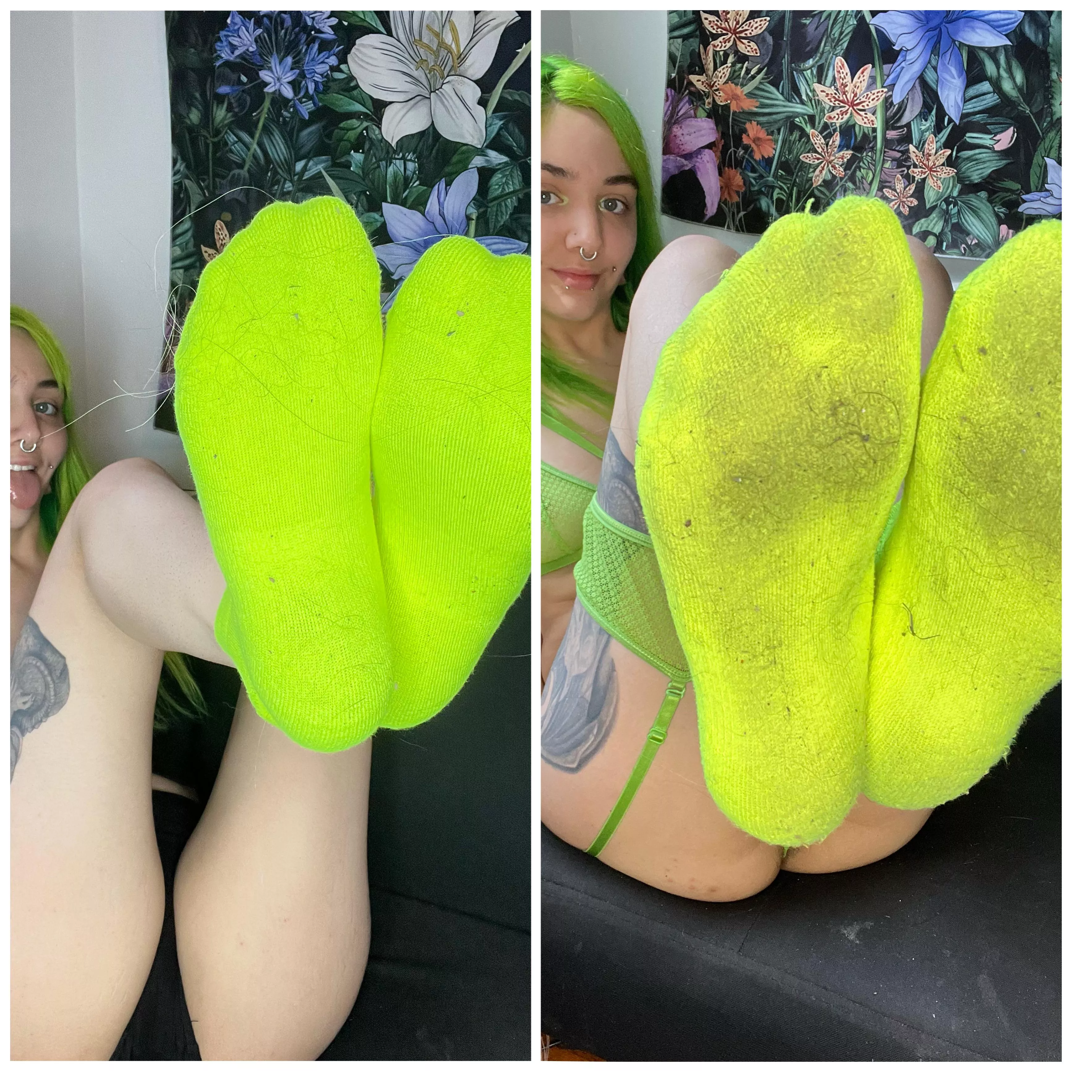 Before and after! So sweaty, I can STILL smell them in my room after bagging posted by justsmokeandsleep
