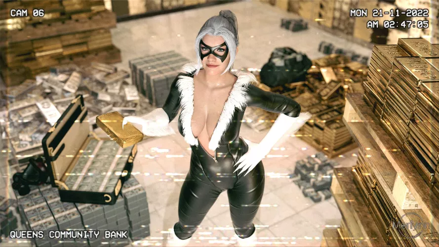 Black Cat Smiling for Security Camera (MerlynnStudios) [Marvel] by Mxfyn