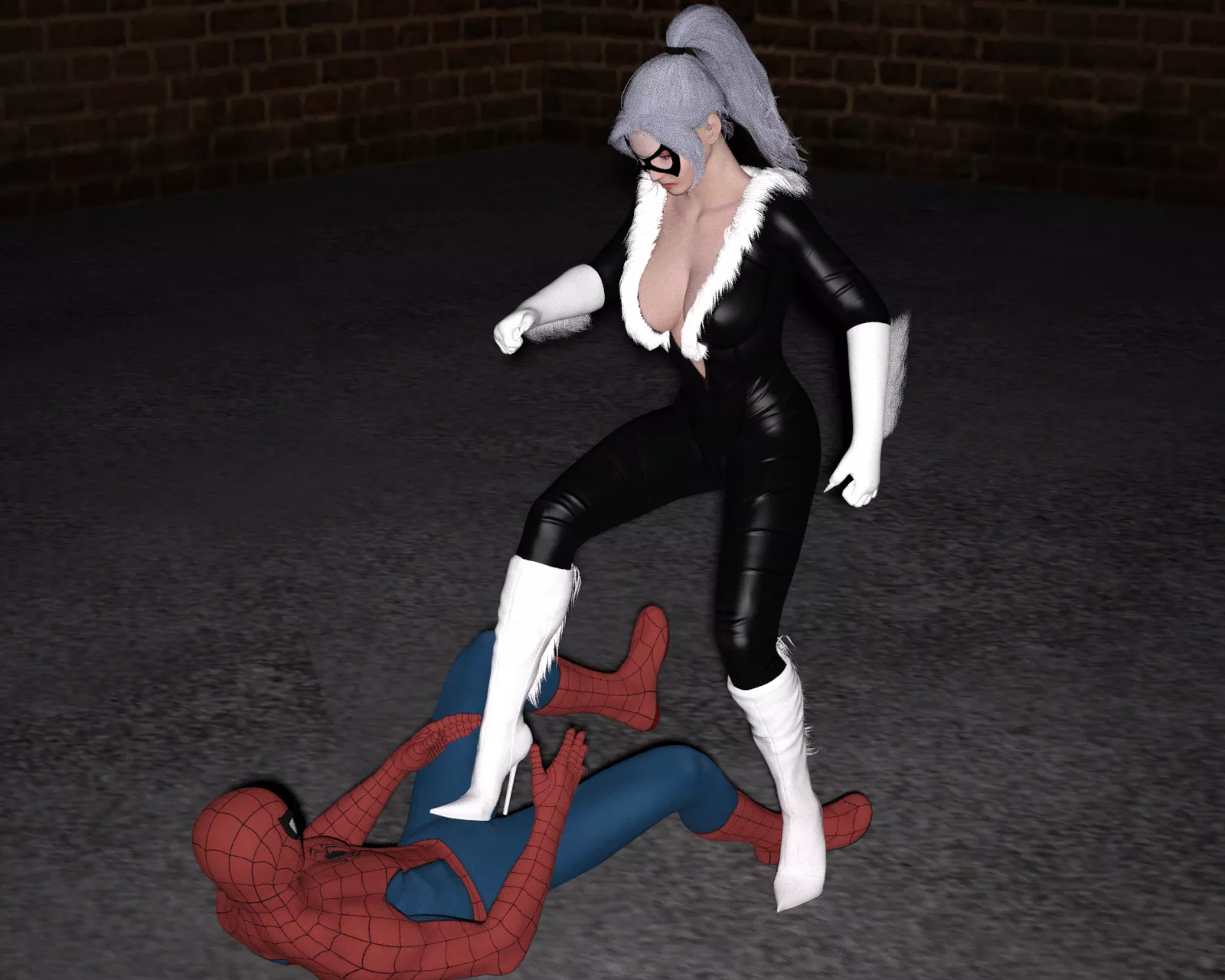 [Black Cat] Stomps on Spider-Man’s Balls posted by SoleMann_