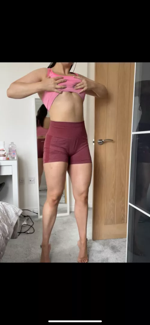 Gym clothes & heels… rare combo but seems to work by Bustybrunettexo