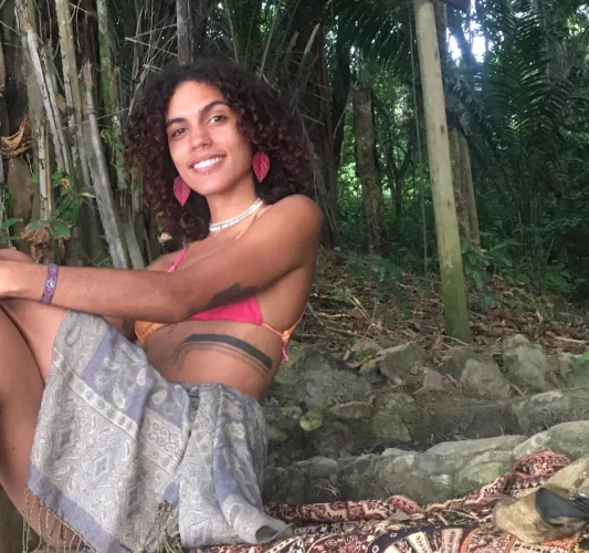 In front of me there was a beautiful view of the sea! Beach and forest is perfect for me! 🥰✨🐚🌳 by lala_lais