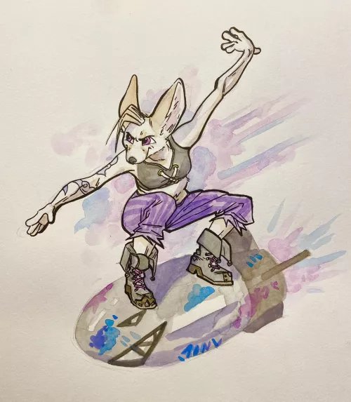 JINX fennec fox watercolour!! :O :O (omg) by FluffBeeBean