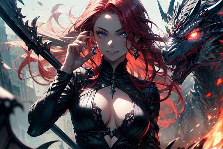 She has a dragon? (pixai) posted by DammyAiHentai