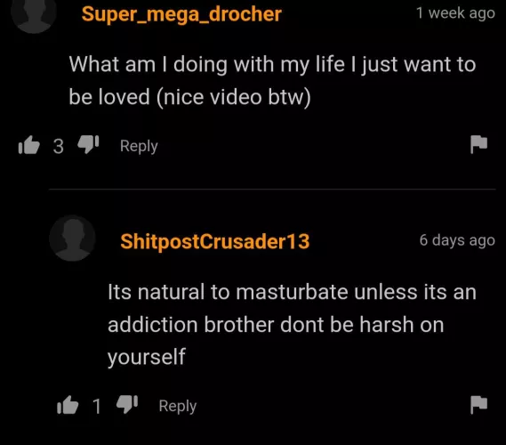 They say 9 out of 10 people masturbate. The other one is lying by silentcar76