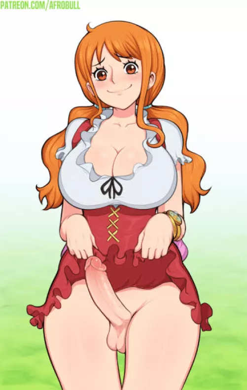 I wanna suck on Nami's cock while groping her huge tits by Sagely_Perv