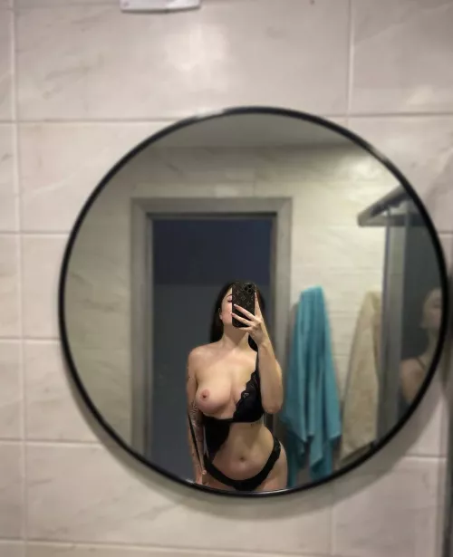 I'm standing in the mirror with a fancy iPhone by smoothlybake656