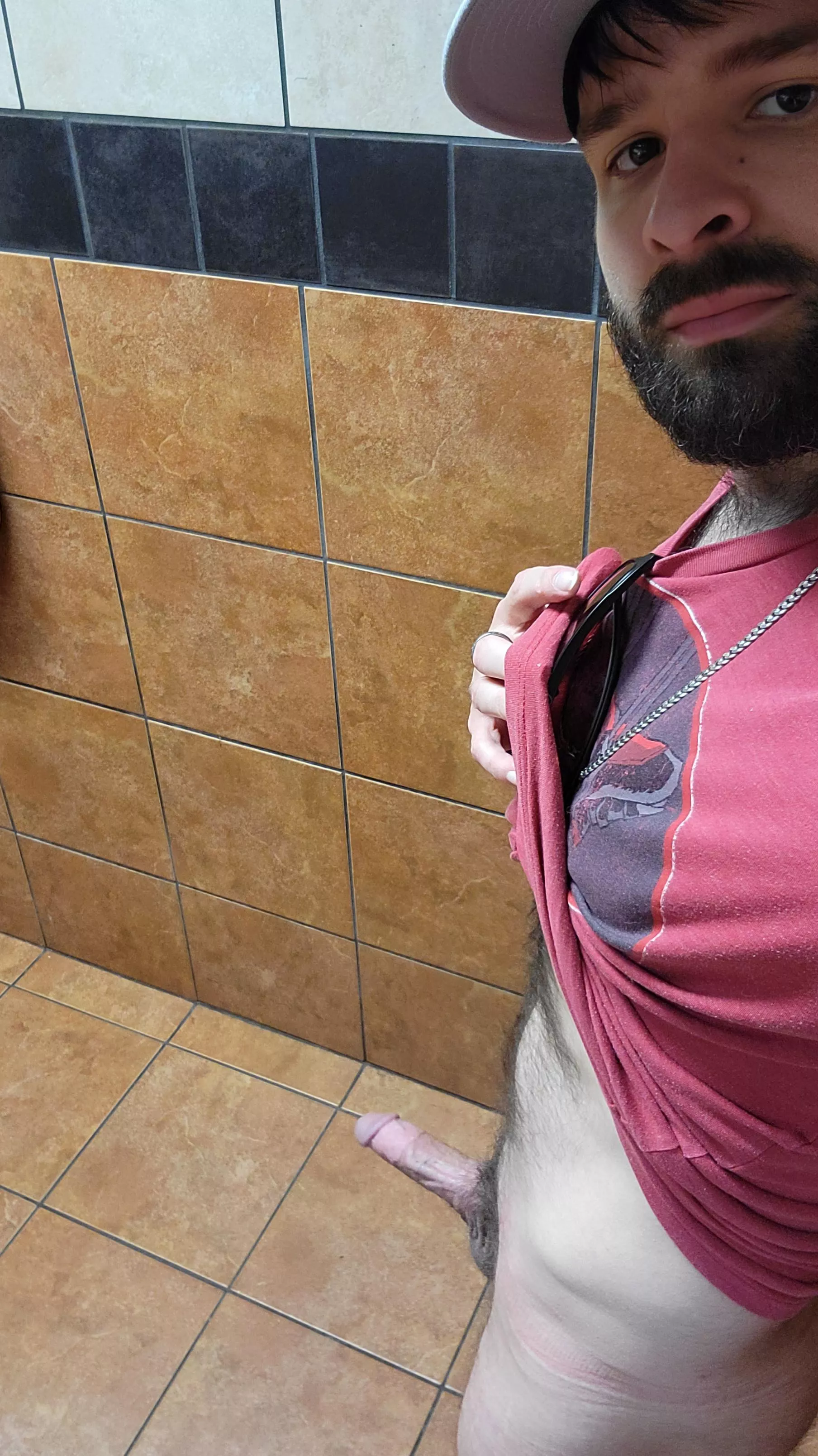 (32)Boned up in the gas station bathroom, couple guys caught a peek posted by BrodyGuy55