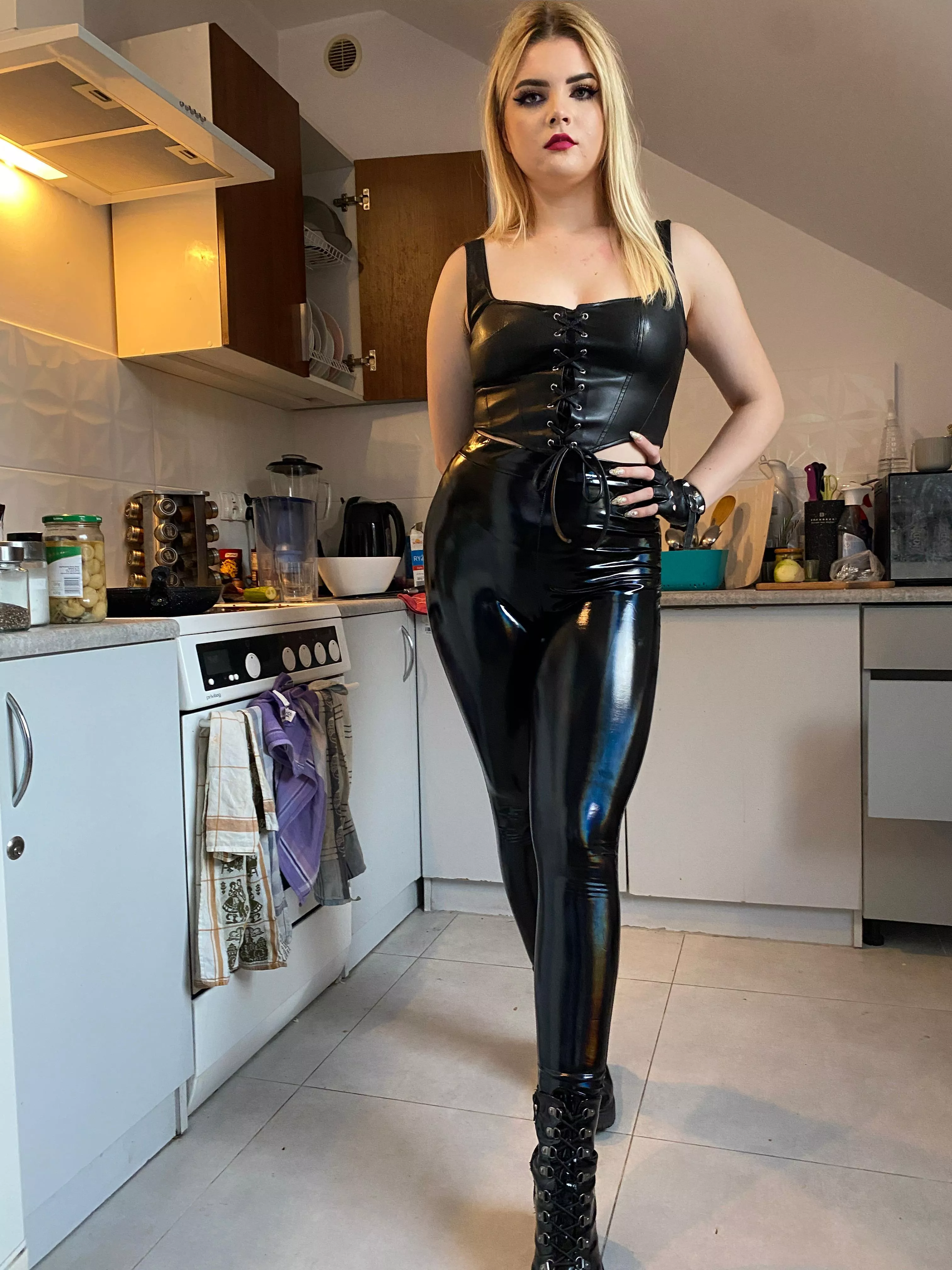 my leather/pvc outfit posted by Navlia