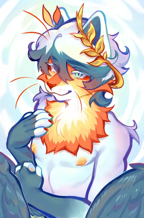 Portrait of my partner's fursona~ (Art and Design by me!) [X] by Null_Oracle