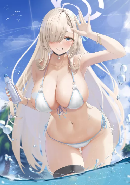 White bikini Asuna Ichinose [Blue Archive] by x54dc5zx8
