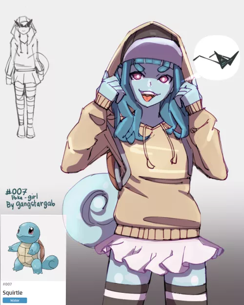 007 Squirtle-girl by Ganstargab by gabadraw