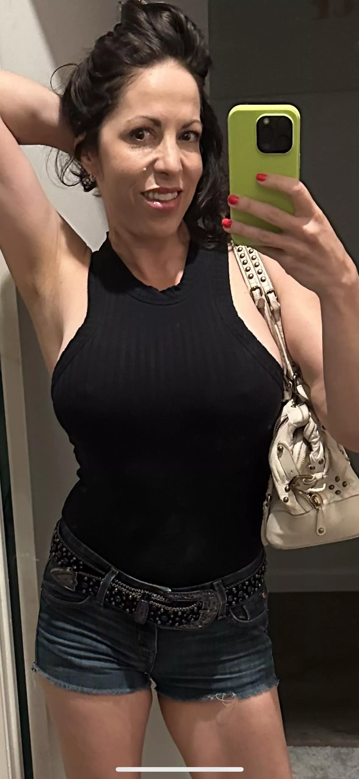 Close up, per request. Braless dance outfit. posted by socalsunshinexoxo