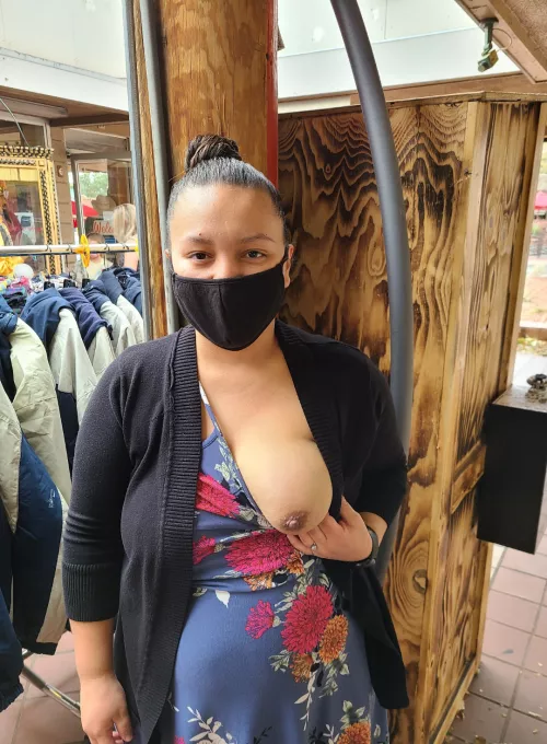 Just showing it off at a shop in Sedona! by loveboobs420