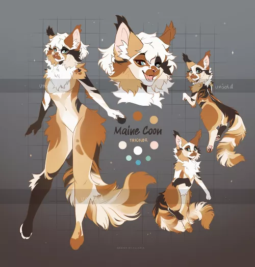 ✶ Maine Coon Adopt ✶ (art by me) Link in comments by ellariaartist