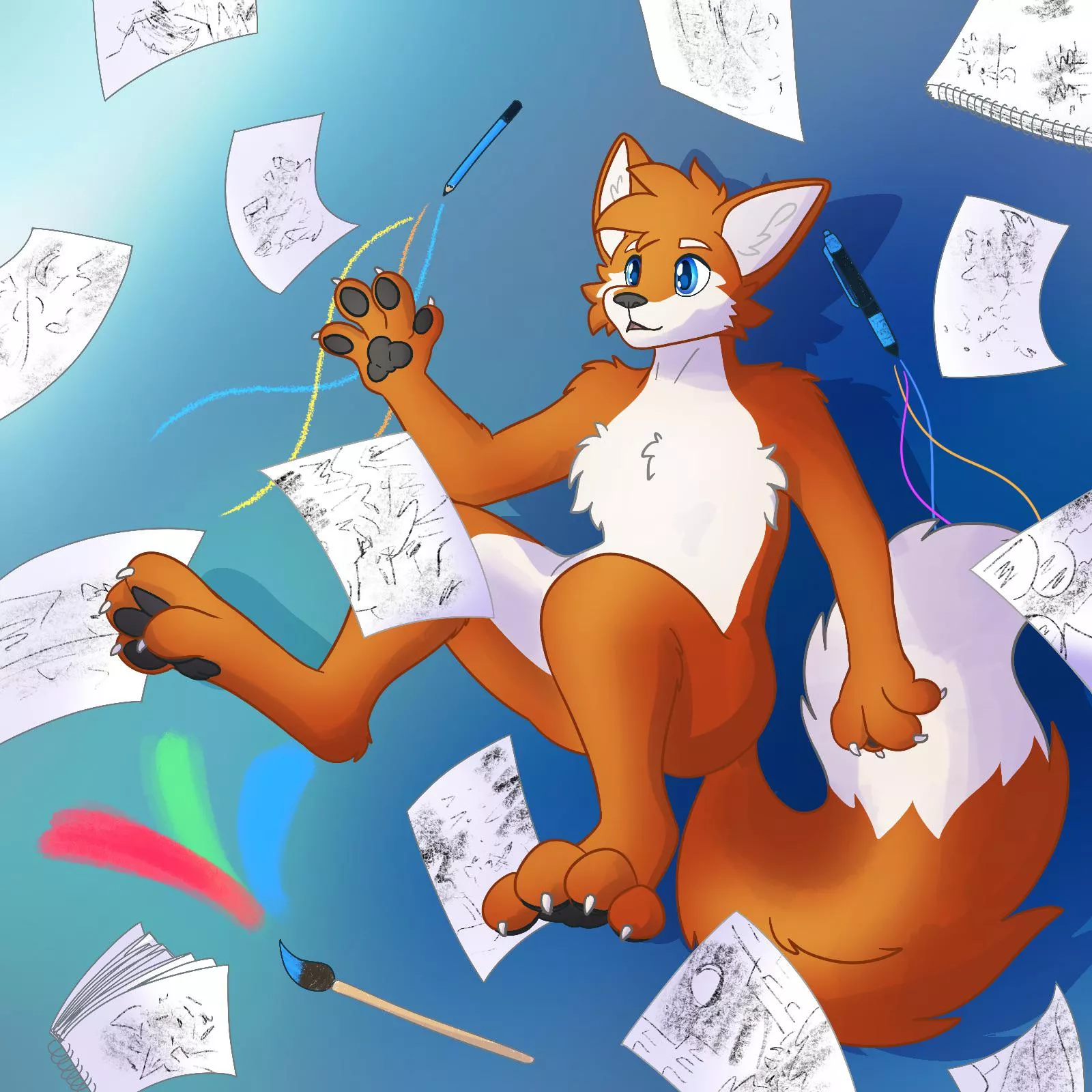 The Artist (Art Fight 2023) [@FloofyBlueThing on Twitter] posted by LeggoMyTeggo