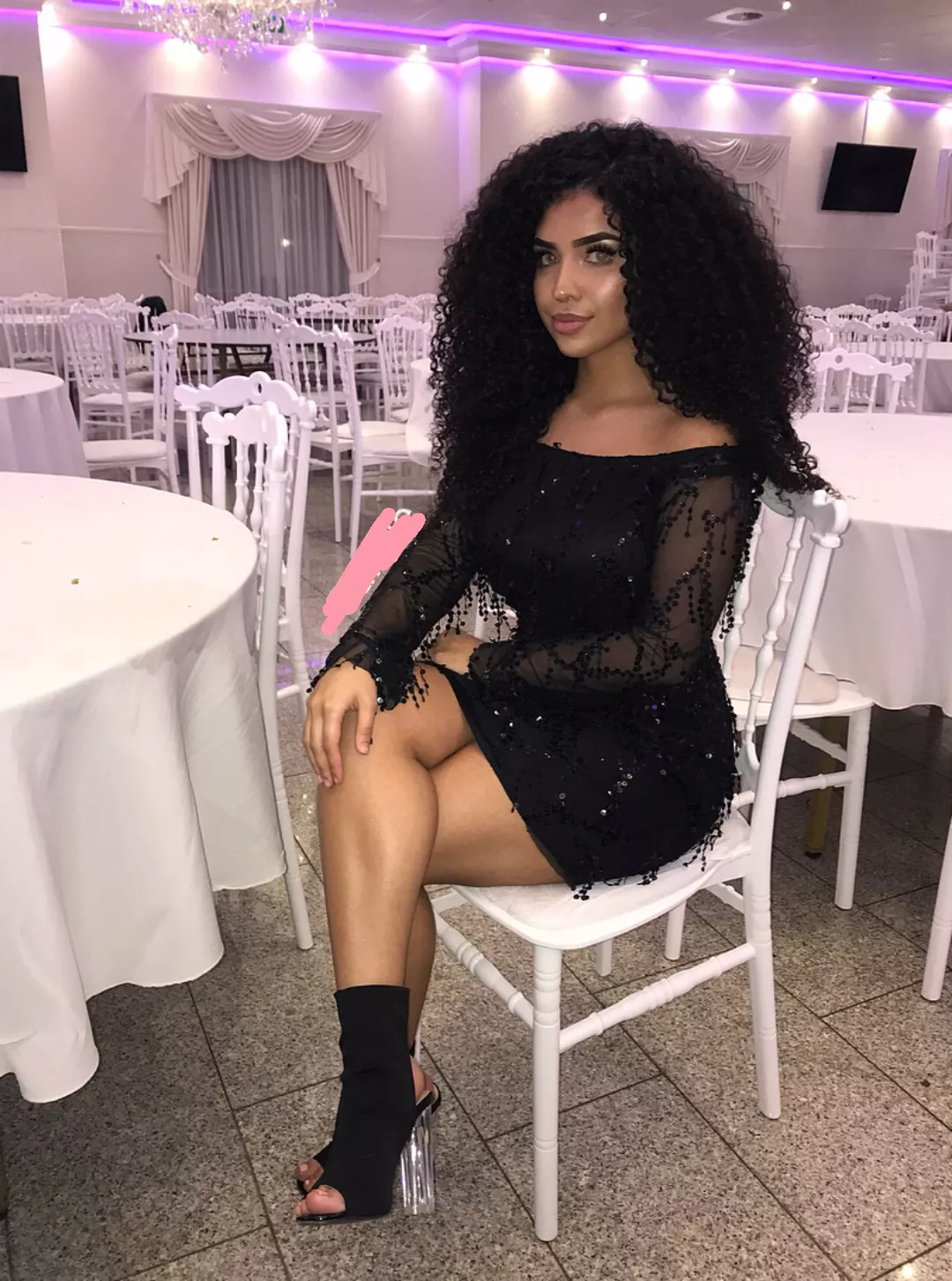 Tight dress with some see trough on the armsides posted by JustFriendlyToday