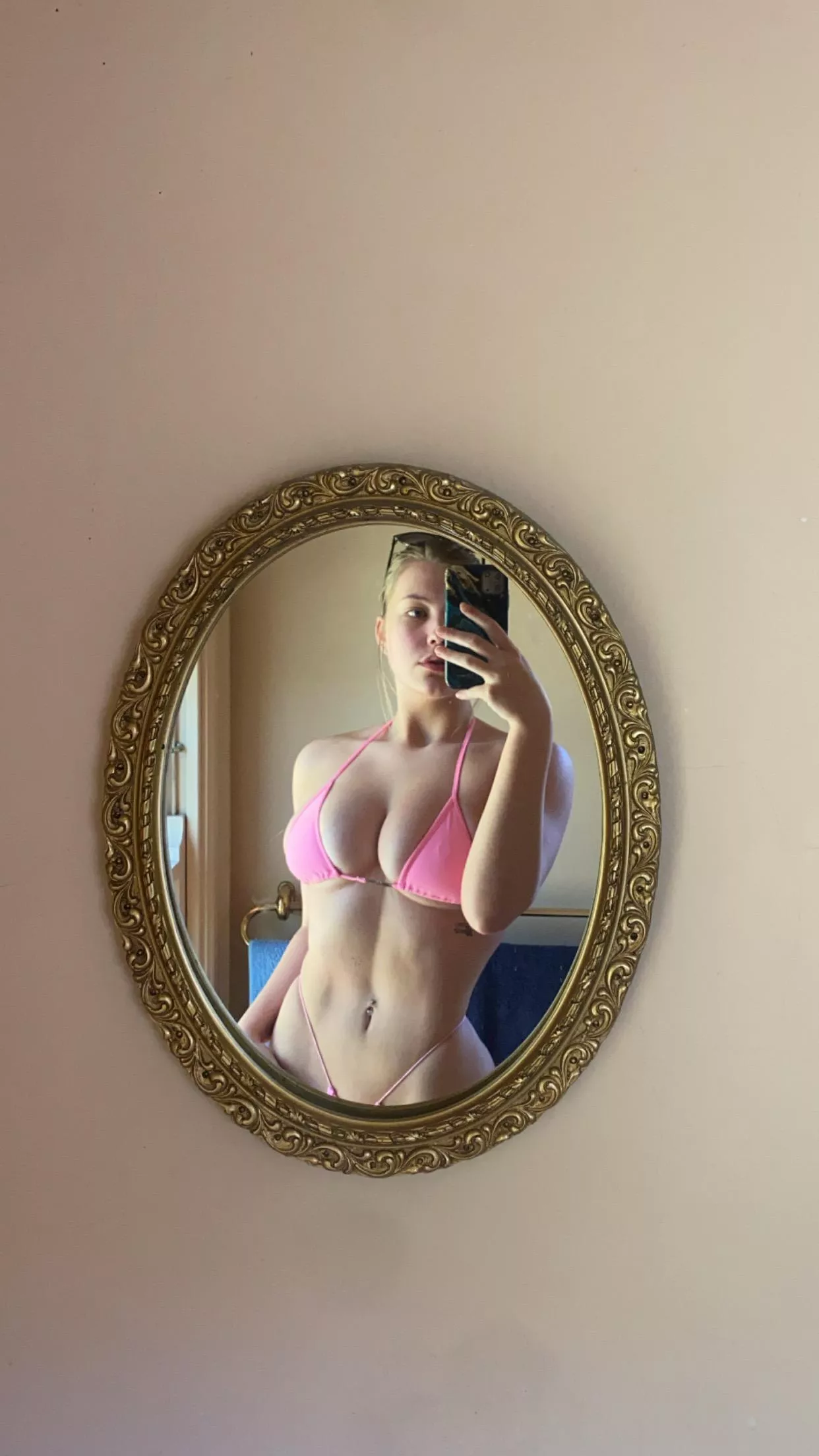 face of a girl who's happy in her bikini posted by juijii